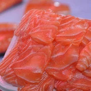 冷凍粗加工水產品-天天海鮮冰鮮挪威三文魚刺身中段凈肉去皮400g生魚片絕對新鮮-.